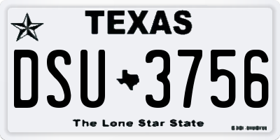 TX license plate DSU3756