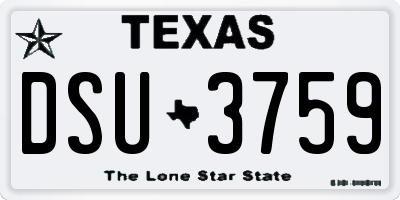 TX license plate DSU3759
