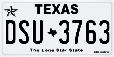 TX license plate DSU3763