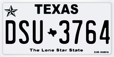 TX license plate DSU3764