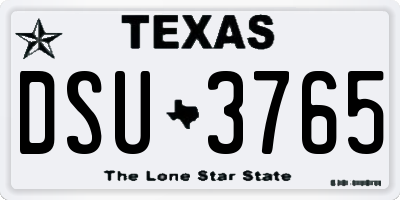TX license plate DSU3765