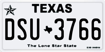 TX license plate DSU3766