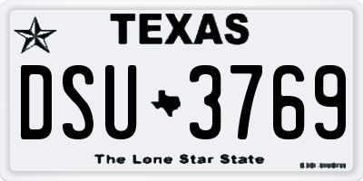 TX license plate DSU3769