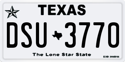 TX license plate DSU3770