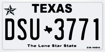 TX license plate DSU3771
