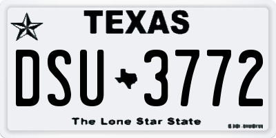 TX license plate DSU3772