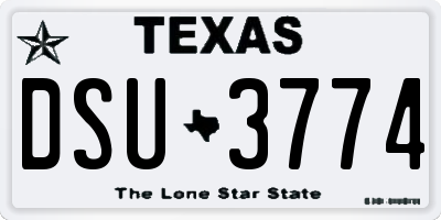 TX license plate DSU3774