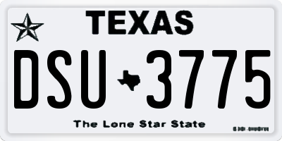 TX license plate DSU3775