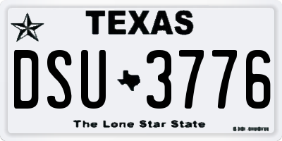 TX license plate DSU3776
