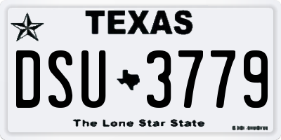 TX license plate DSU3779