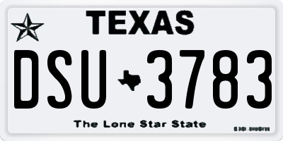 TX license plate DSU3783
