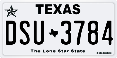 TX license plate DSU3784