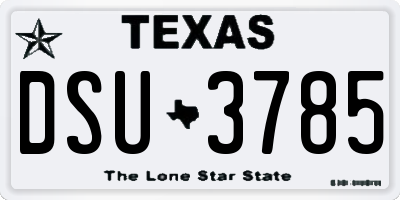 TX license plate DSU3785