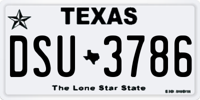 TX license plate DSU3786