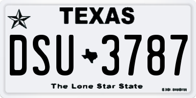 TX license plate DSU3787