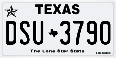 TX license plate DSU3790