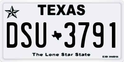 TX license plate DSU3791