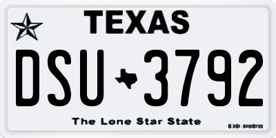 TX license plate DSU3792
