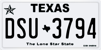 TX license plate DSU3794