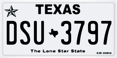 TX license plate DSU3797