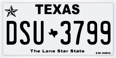 TX license plate DSU3799