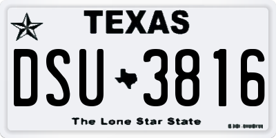 TX license plate DSU3816
