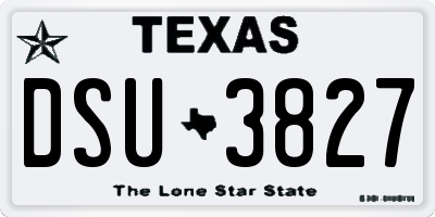 TX license plate DSU3827
