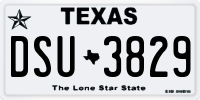 TX license plate DSU3829