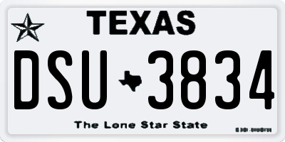 TX license plate DSU3834
