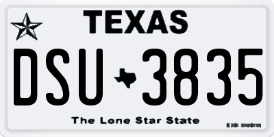 TX license plate DSU3835