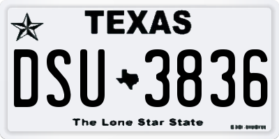 TX license plate DSU3836