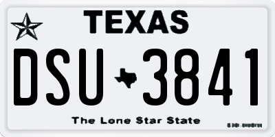 TX license plate DSU3841