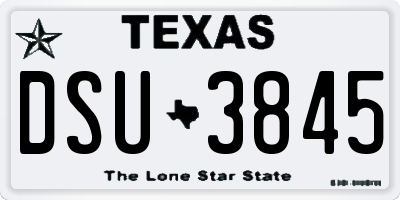 TX license plate DSU3845