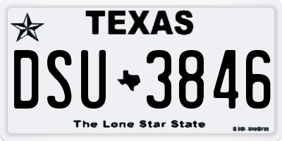 TX license plate DSU3846