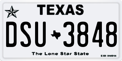 TX license plate DSU3848