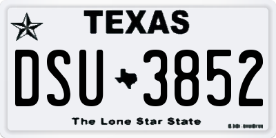 TX license plate DSU3852