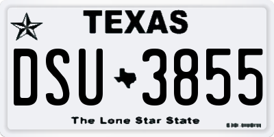 TX license plate DSU3855