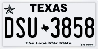 TX license plate DSU3858