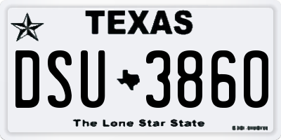 TX license plate DSU3860