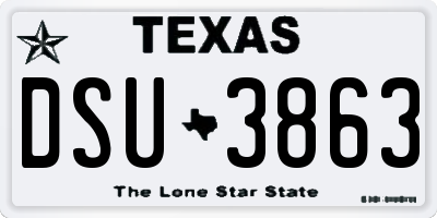 TX license plate DSU3863