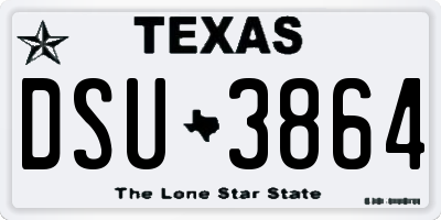 TX license plate DSU3864