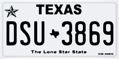 TX license plate DSU3869