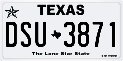 TX license plate DSU3871