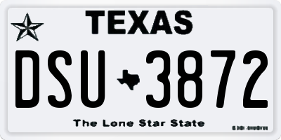 TX license plate DSU3872