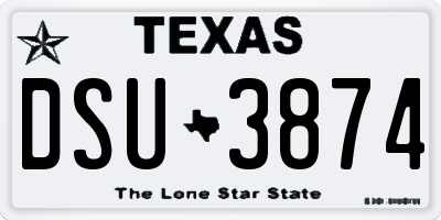 TX license plate DSU3874
