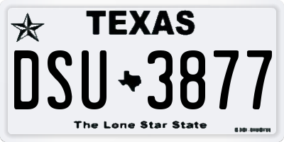 TX license plate DSU3877