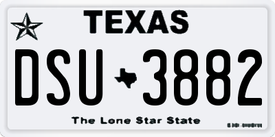 TX license plate DSU3882