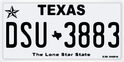 TX license plate DSU3883