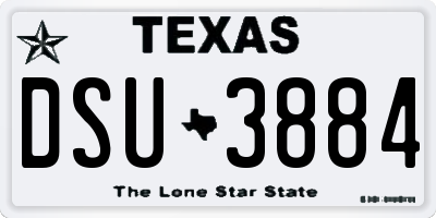 TX license plate DSU3884