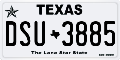 TX license plate DSU3885
